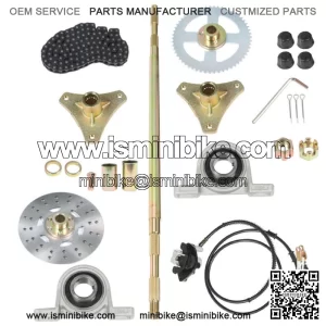 44" 32"29" Go Kart Rear Live Axle Kit, Sprocket & Hub, Brake Assembly, chain
