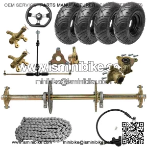 32" Go Kart Rear Live Axle Kit 6" Wheels Sprocket Rotor Brake 3 Stud Wheel Hub