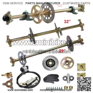 Go Kart Cart Rear Live Axle Shaft Kit , Brake Assembly, Sprocket & Hub ATV Golf