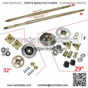 ATV Quad Go Kart Rear Live Axle Kit Complete Wheels Sprocket Brake Wheel Hub New