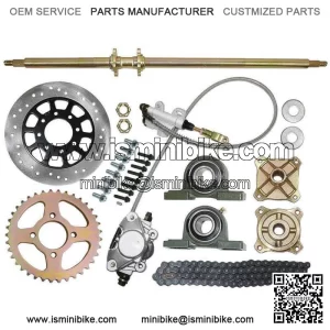 44.8" Go Kart Rear Axle Kit Wheel Hub+ Brake Disc +Chain Sprocket+Brake Assembly