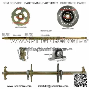32 Inches Rear Axle Kit Spline Teeth 24T 28T For DHZ LEI  Atv Quads Go Karts US
