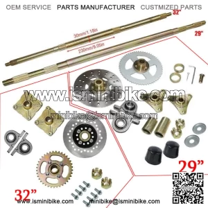For DIY Rebuild Go Kart,ATV,Quad Drift Trikes Rear Axle Kit, Sprocket & Brake US