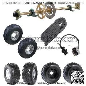 44 inch Drift Trike Go Kart Rear Live Axle Kit Brake Caliper Wheels Hub Sprocket