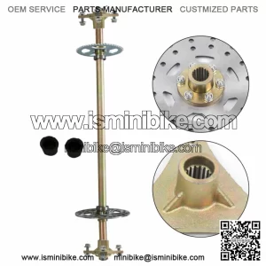 Rear Axle Shaft Kit with Brake Assembly Chain For Rebuild Go Kart ATV Quad Trike
