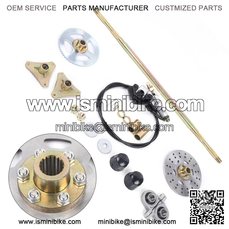 Complete Rear Axle Kit W/ Master Cylinder & Caliper For Go Kart 50cc ATV Rear