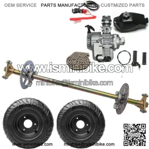 29" Go Kart Rear Axle Kit + 6" Wheels + 49cc Motor Engine Drift Trike Quad ATV