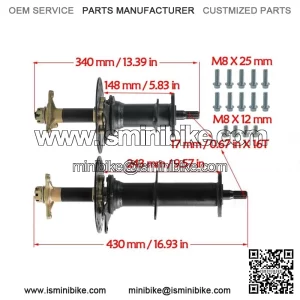 760mm Differential Rear Axle Kit + Hubs Disc Brake Drive Shaft Go Kart Buggy ATV