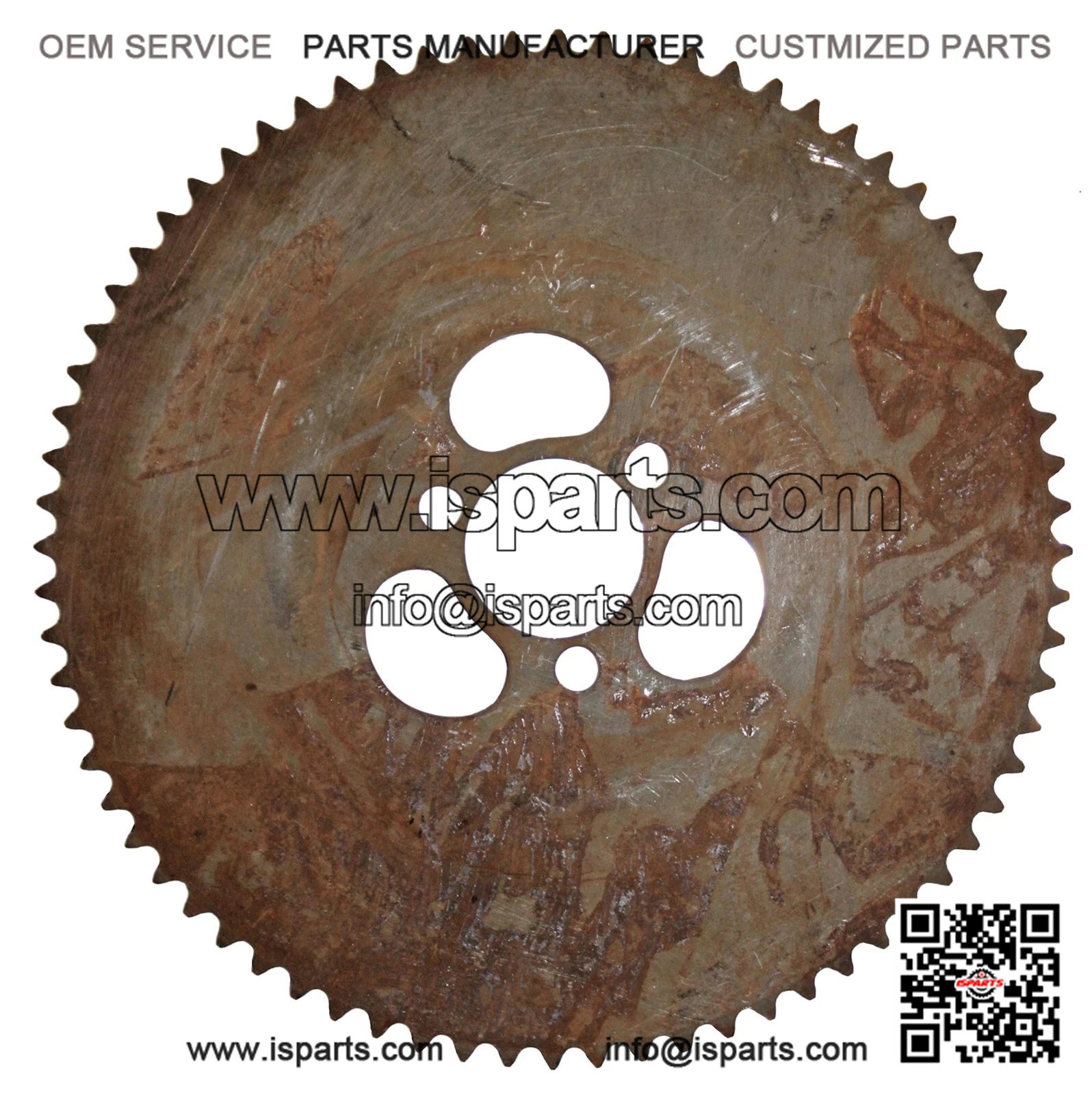 72T #35 Steel Sprocket with 2.08" Bolt Circle and 1-1/2" Inner Diameter, for Go Karts and Mini Bikes.