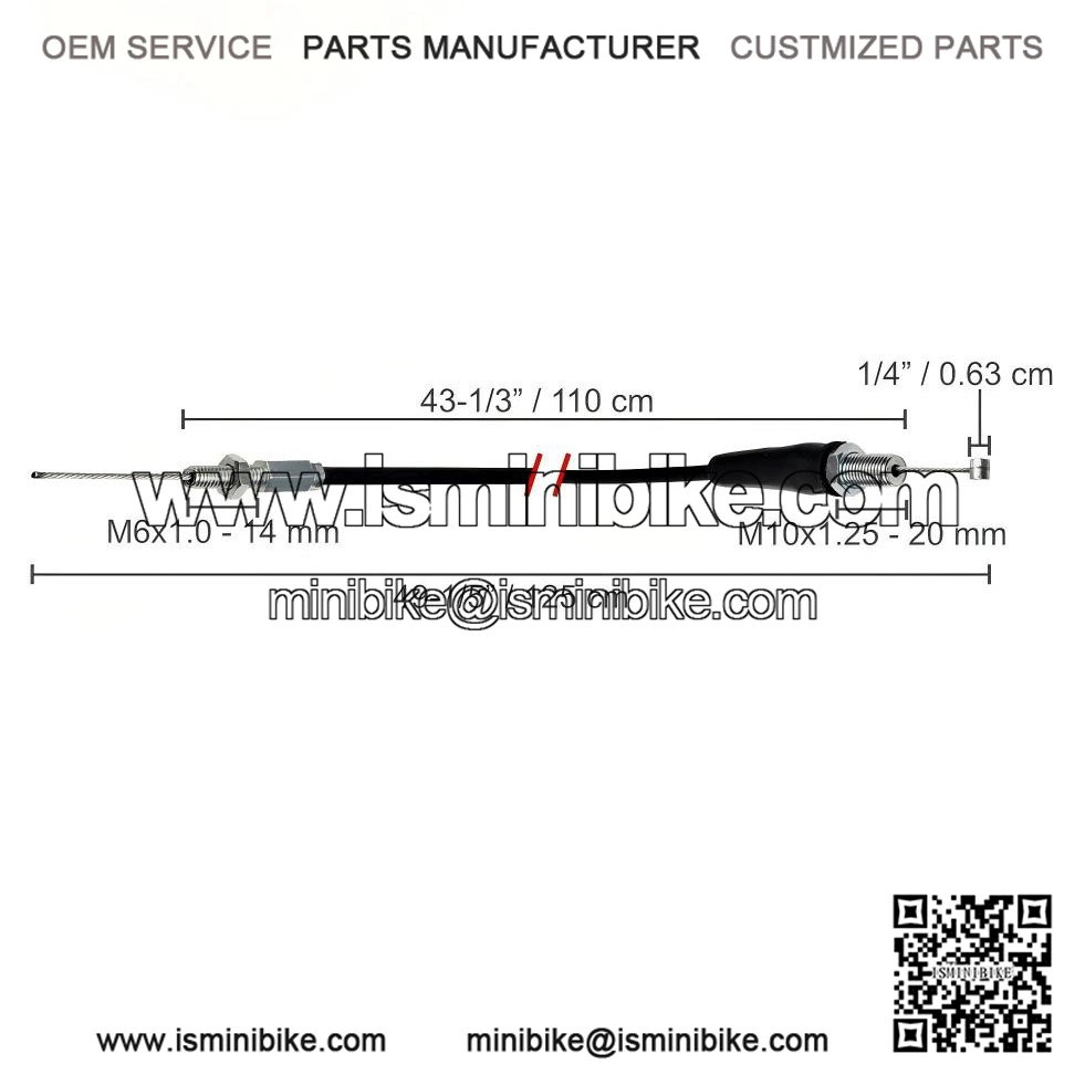 Throttle Cable with Threaded End for Dirt Bike Coleman CT200U Trail & CT200U-EX - Image 2